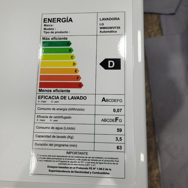 Lavadora Automático Carga Frontal Lg Wm9gwvfs6 Blanco 9 Kg