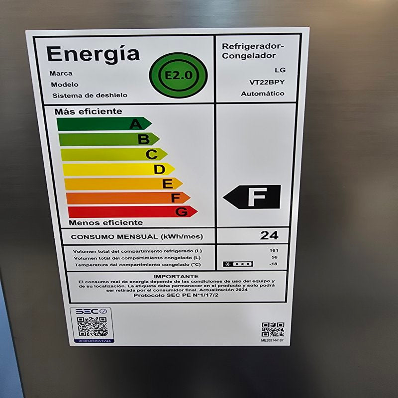 Refrigerador-Congelador Lg Vt22bpy Silver 217lt