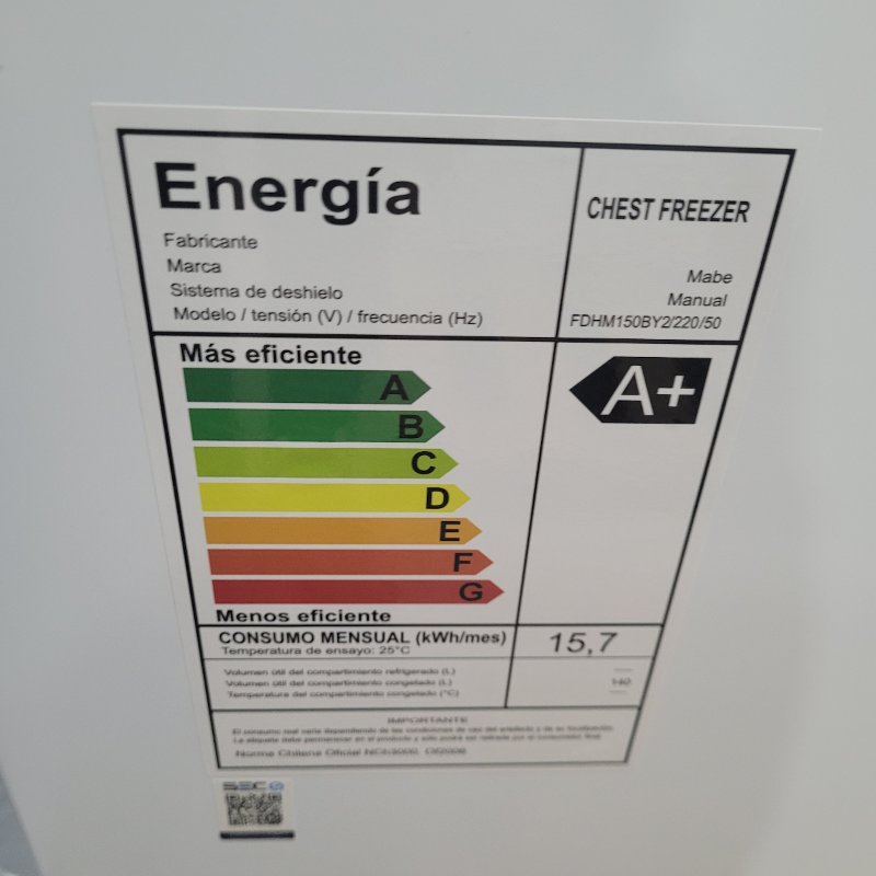 Freezer Horizontal Mabe Fdhm150by2 Blanco 142 Litros