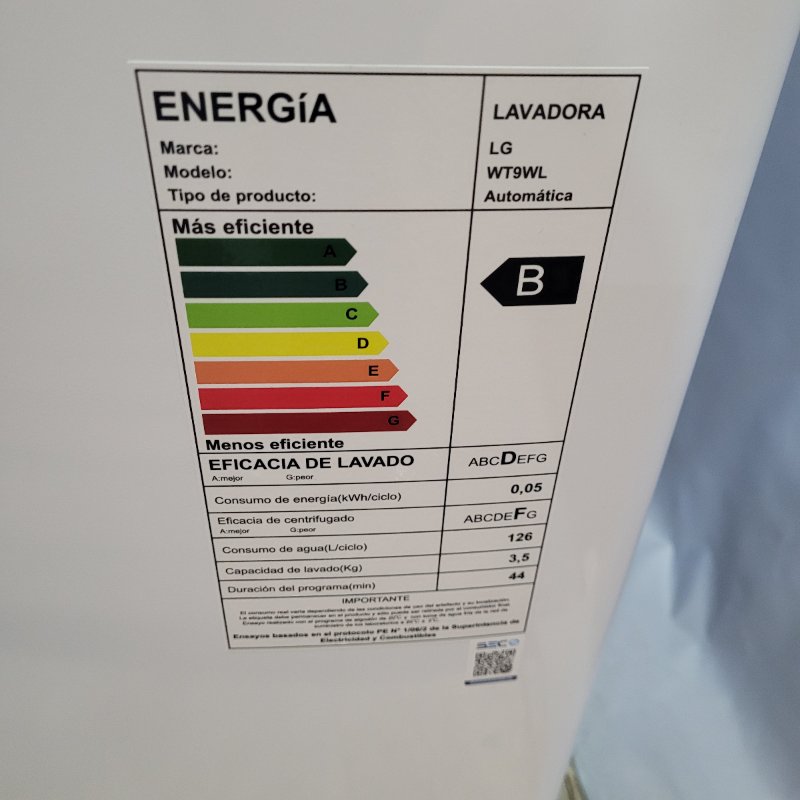 Lavadora Automática Lg Wt9wl Blanca 9kg