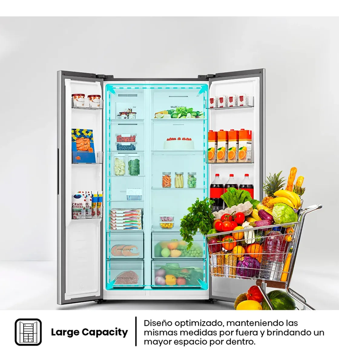 Refrigerador Hisense RS3P558NECF 544 Litros Inox