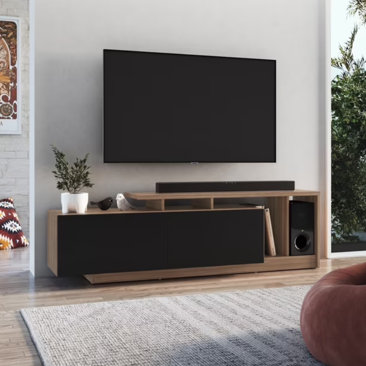 Rack para TV Línea Nova Mobile B91.089 Negro y Castaño