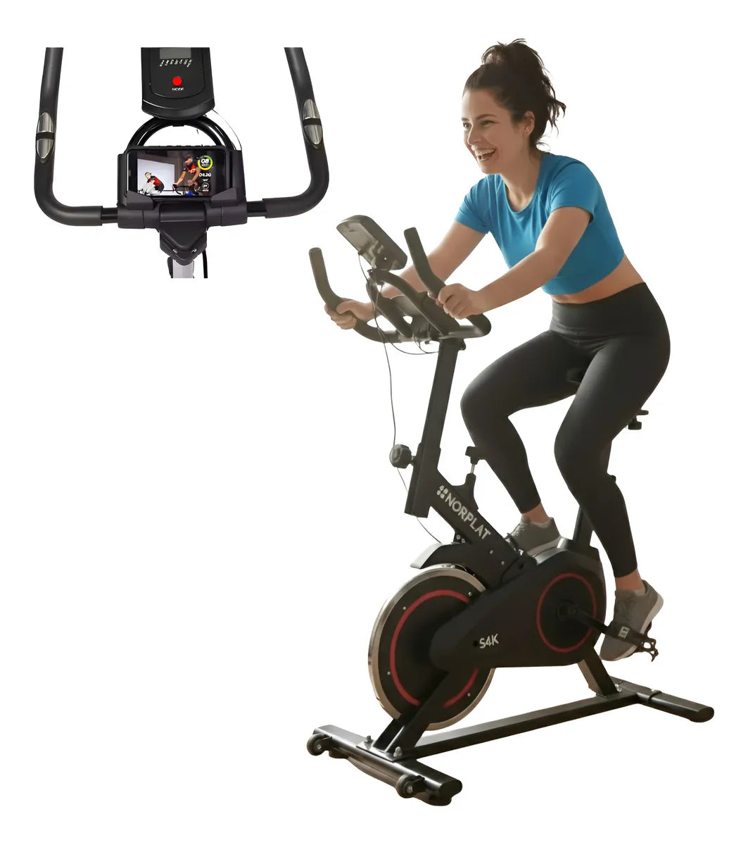 Bicicleta Estática Norplat S4K Spin Bike, Negro