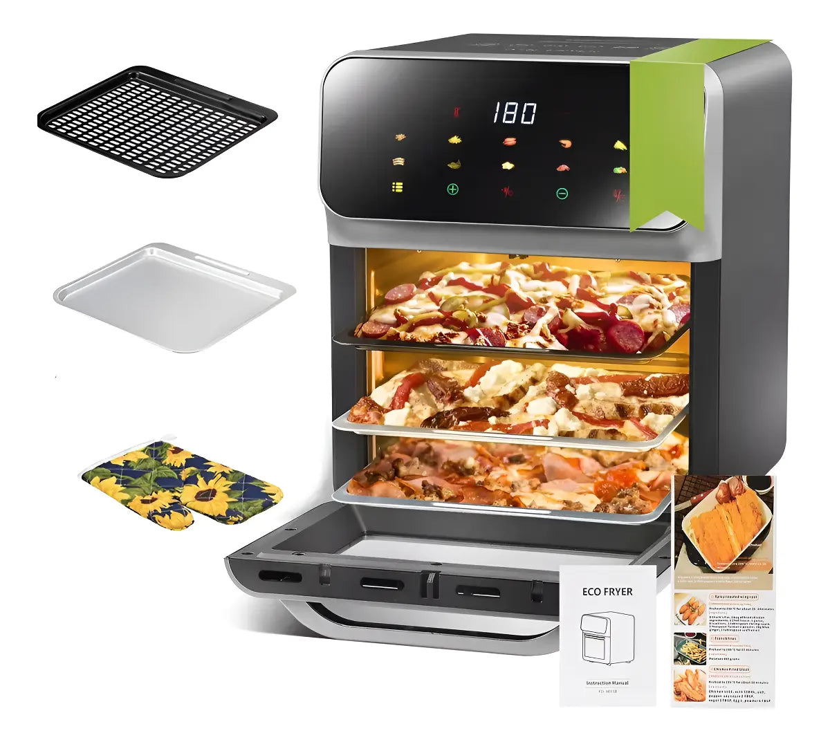 Freidora de Aire Automática Multifuncional Air Fryer FD-1015B Negro