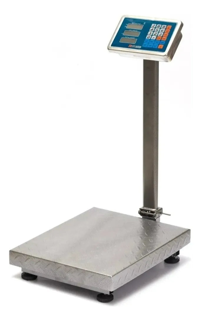 Bascula Industrial Digital Megatronic Diamantada 500kg Con Mastil 220v Gris