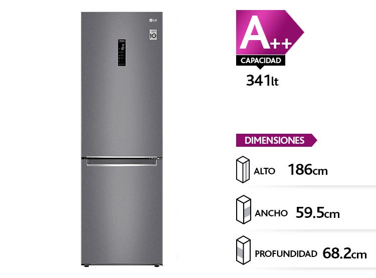 Refrigerador / Congelador Lg Gb37mpd Sist. Automatico Gris 341 Lts