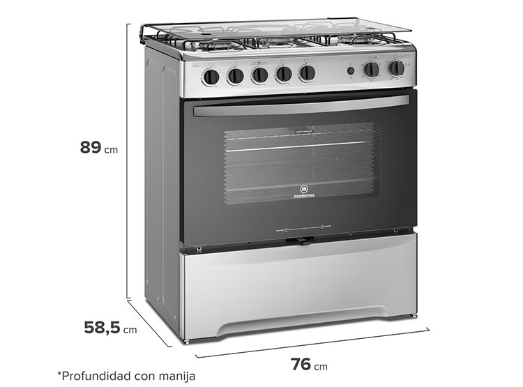 Cocina A Gas Licuado Mademsa M 920 T 5 Platos Gris