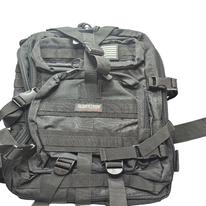 Mochila Para Motociclista O Para Uso En Deportes De Exteriores Seibertron Maque Negro 37 Litros