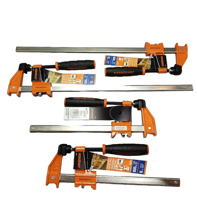 Juego De 4 Abrazaderas Jorgensen Barra De Acero 6 Y 12 Pulgadas Naranja 600 Libras