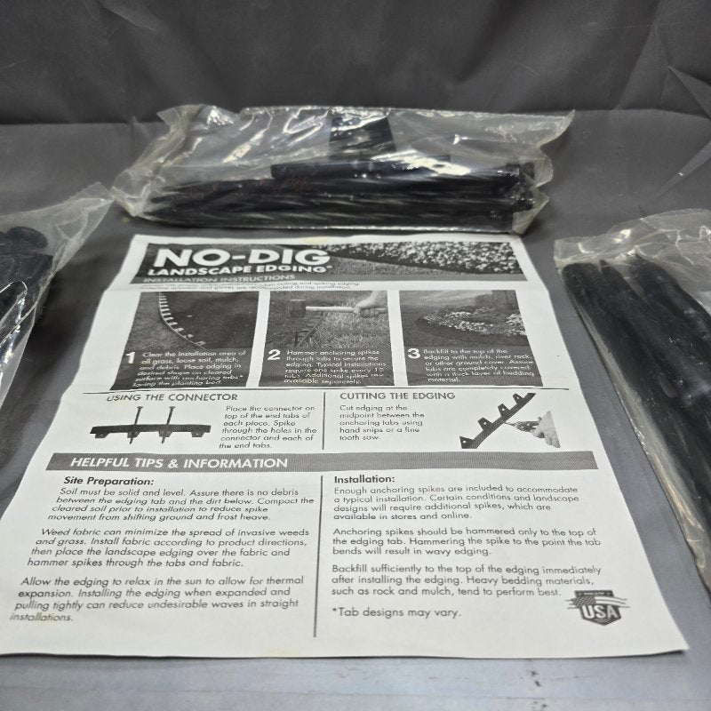 Kit De Bordes De Paisaje Easyflex Sin Excavación - 100 Pies Dimex Negro