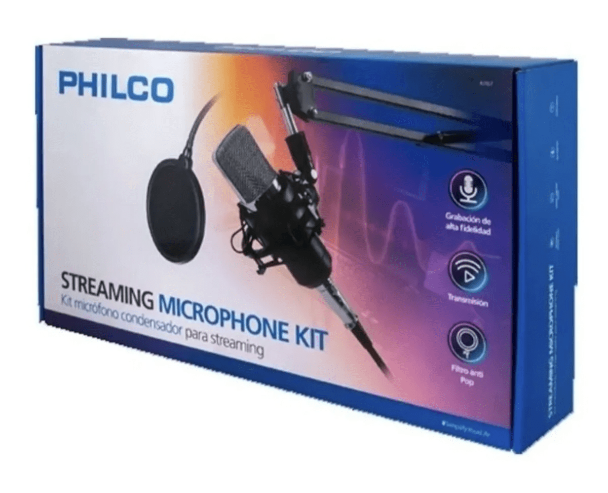 Kit Microfono Condensador Para Streaming Philco 26Plckit67