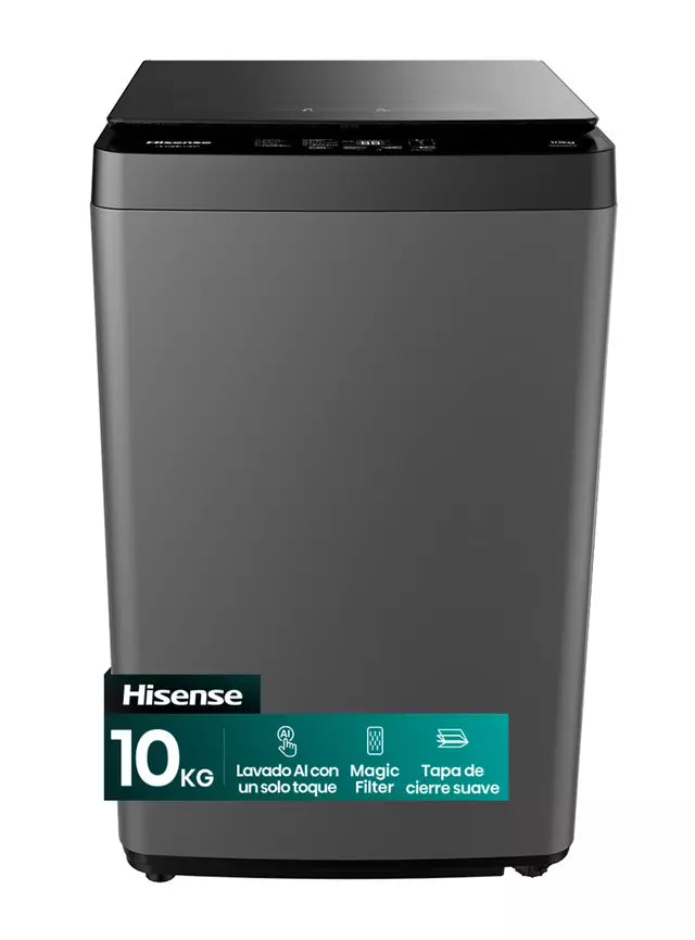 Lavadora Hisense WT1D1030UT Gris Titanio 10 kg