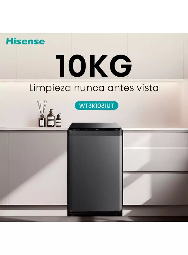 Lavadora Hisense WT1D1030UT Gris Titanio 10 kg