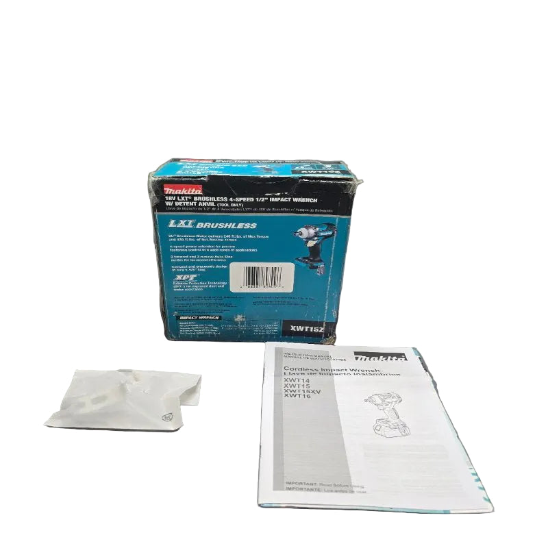 Llave De Impacto Inalámbrica 1/2" Sin Batería Makita Xwt15z Verde 18 V