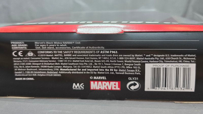 Muñeca Barbie Marveløs Black Widow Mattel Gly31