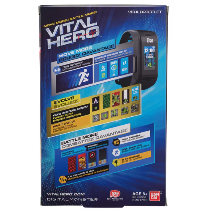 Reloj Rastreador de Actividad Física Bandai Namco Digimon Vital Hero, Negro