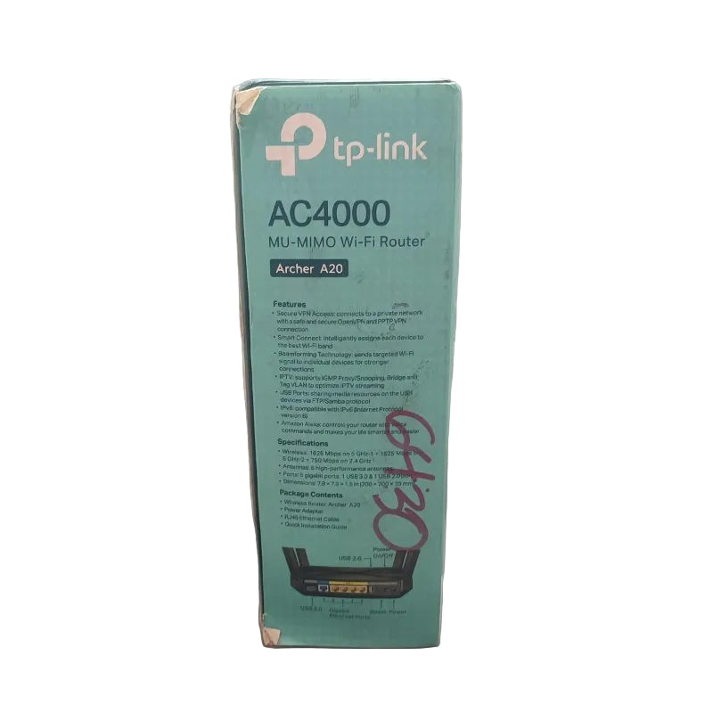 Router Wi-Fi Inteligente Tp-Link Mu-Mimo Ac4000 Archer A20