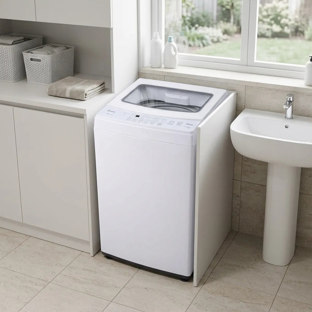 Lavadora Automática Midea MLS-090BE04N 9 kg Carga Superior, Blanco