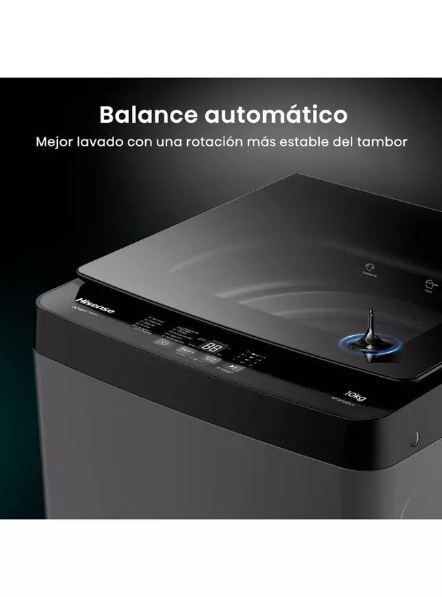 Lavadora Hisense WT1D1030UT Gris Titanio 10 kg
