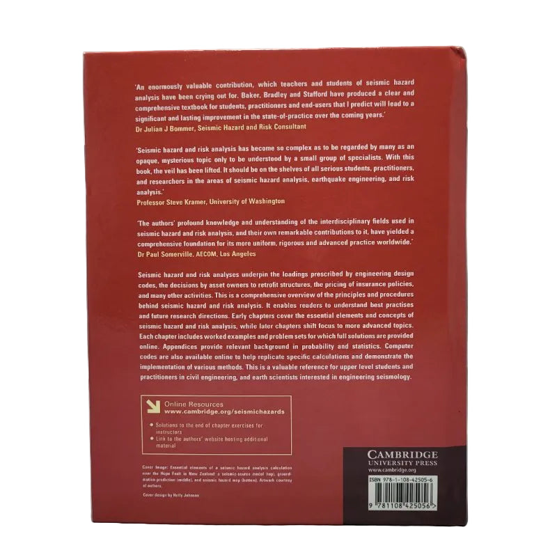 Libro Cambridge Seismic Hazard AND Risk Analysis