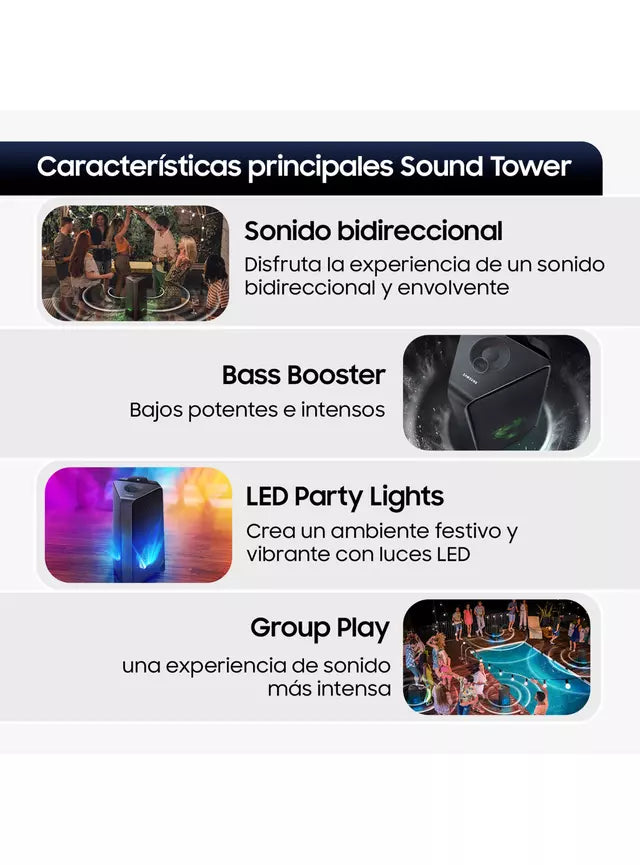 Parlante Portátil Samsung MX-T40/ZS - Sound Tower, Negro