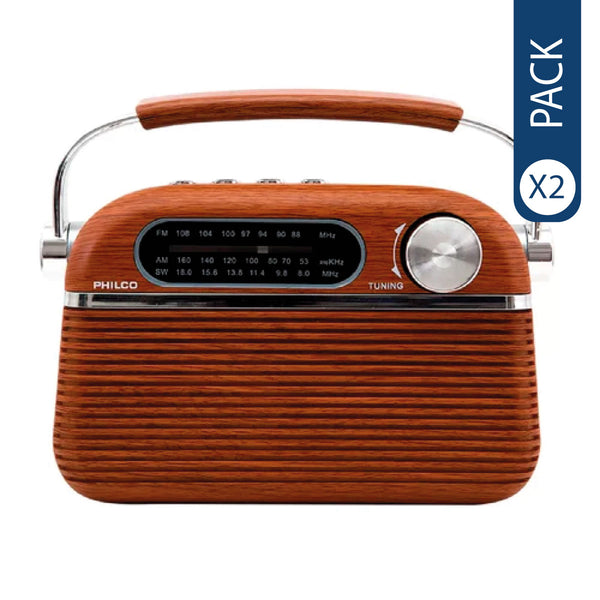 Pack de 2 radios vintage bluetooth philco vt329