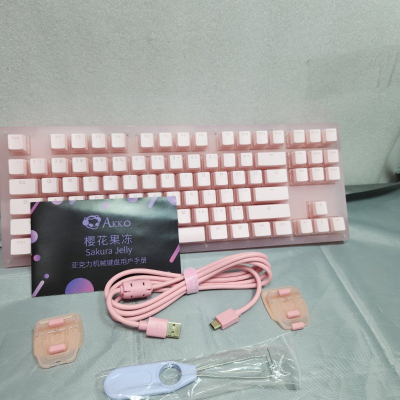 Teclado Mecánico Con Cable Epomaker Akko Sakura De 87 teclas Rgb Ptb Piding Rosa