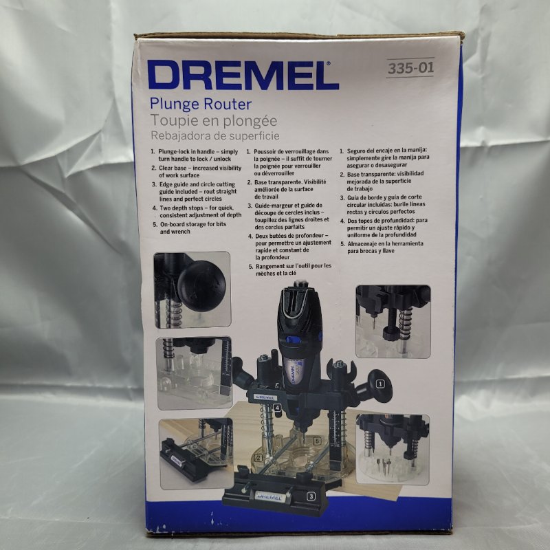 Fresadora de Inmersión Dremel 335-01 - Herramienta de Precisión para Trabajos en Madera, Plástico y Metal