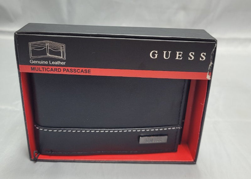 Billetera Guess en Cuero Genuino Original - Color Negro