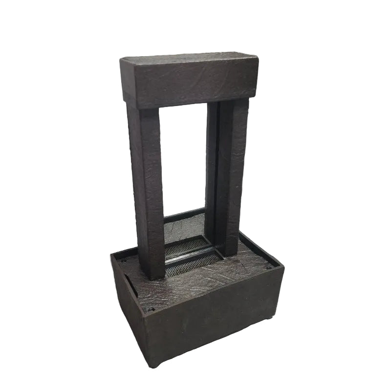 Fuente de Agua con Espejo Nature's Mark 10 Pulgadas, Luces LED, Color Marrón