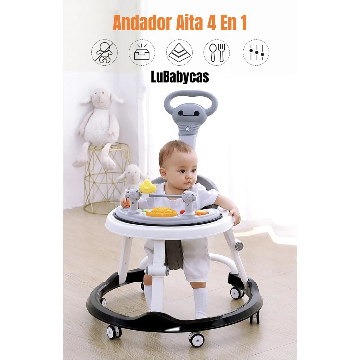 Andador de Bebé Lubaby Cas Aita, Gris