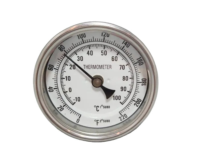 Termómetro Bimetálico Stainless Esfera De 3 Pulgadas, 0 A 200f