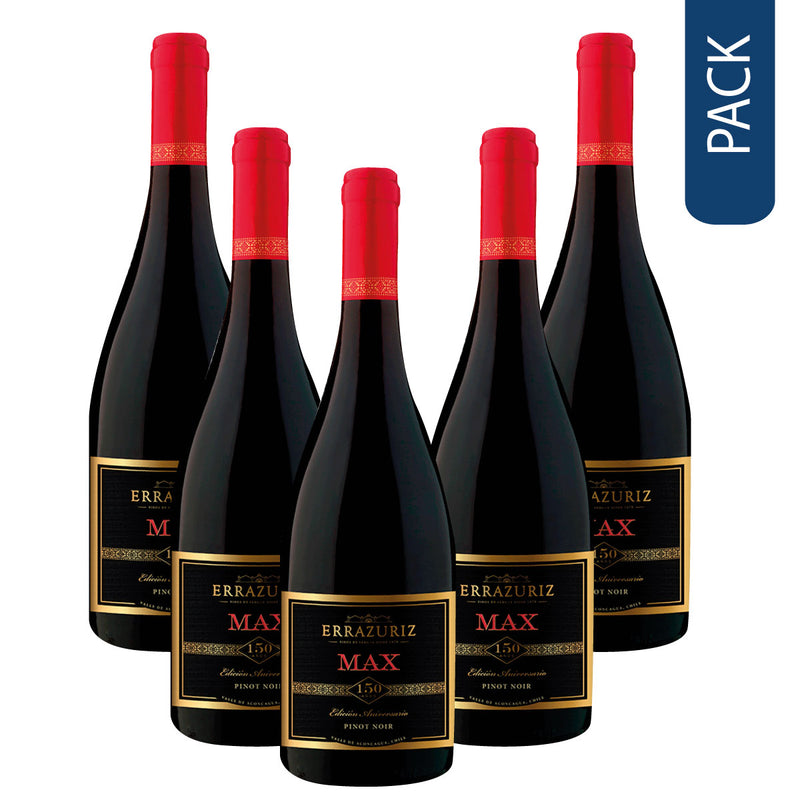 Pack de 5 vinos pinot noir viña errázuriz reserva 750 cc