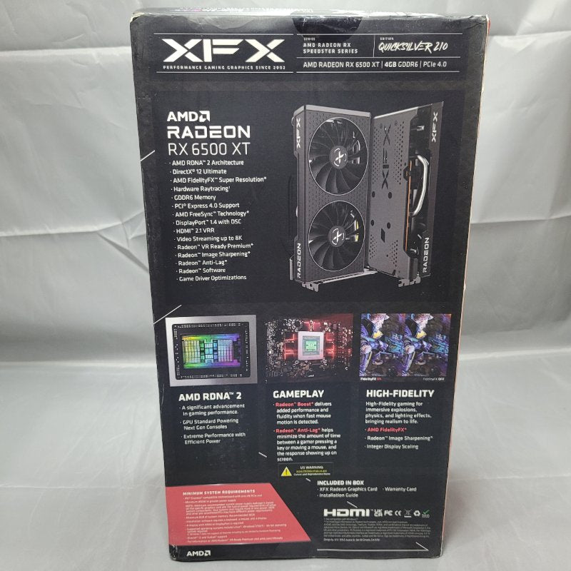 Tarjeta Grafica Para Juegos Xfx Speedster Qick210 Radeon Rx 6500 xt Negro 4gb