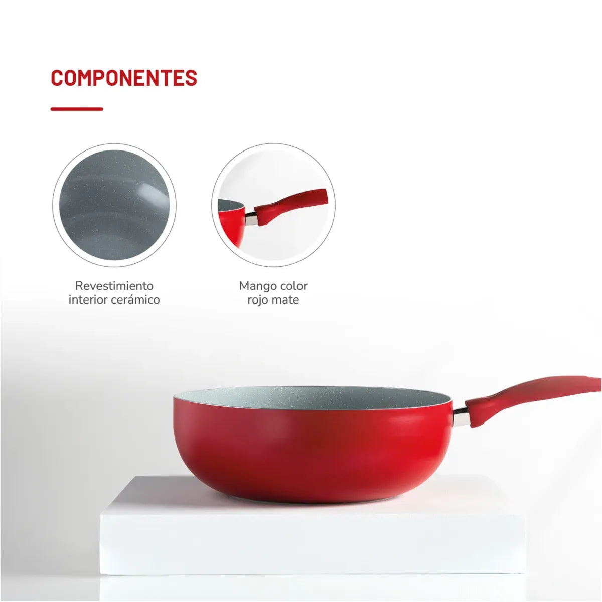 Wok Chef Aluminio Prensado Thomas TH-MWK28R 28 cm
