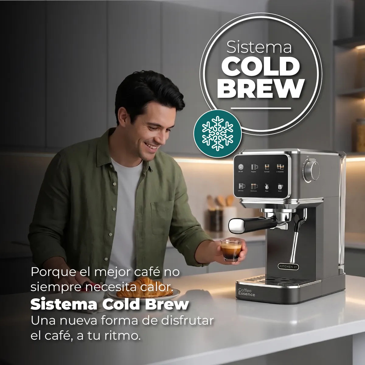 Cafetera Espresso Kitchen-IT 7 en 1 Multifunción