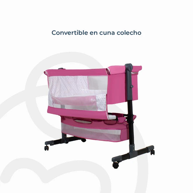 Cuna Colecho Bebesit Hovi Cozy con Colchón y Mosquitero, Rosado