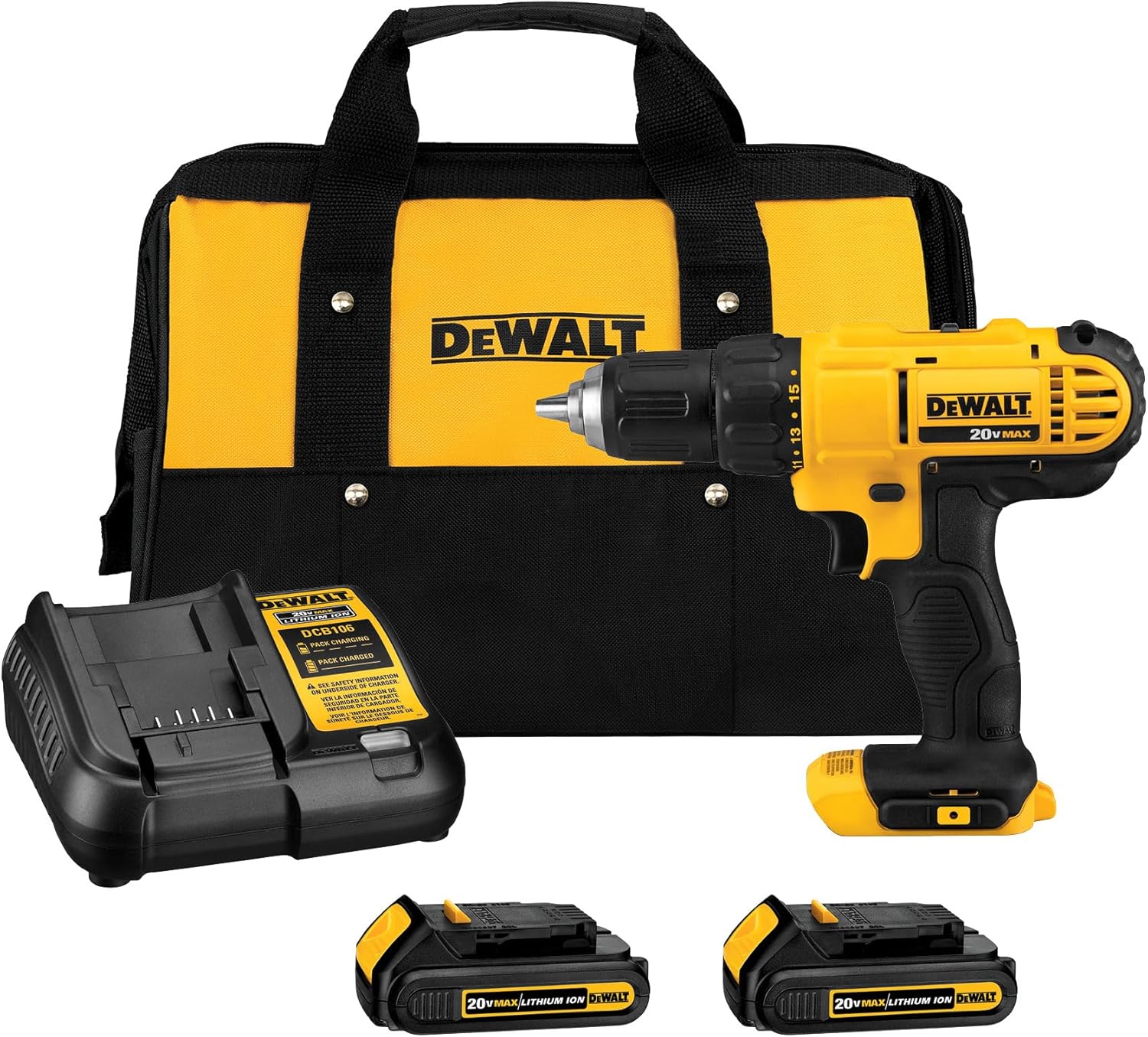 Taladro Atornillador Dewalt DCD771C2 + 2 Baterías + Cargador + Bolso