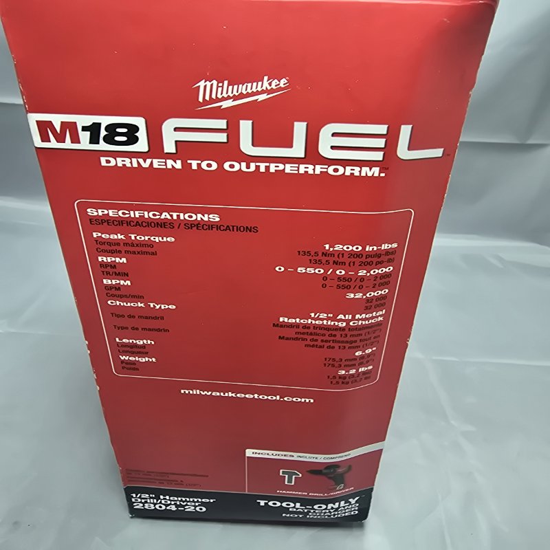 Taladro Percutor/Destornillador 13 Mm (1/2) Milwaukee 2804-20 Rojo