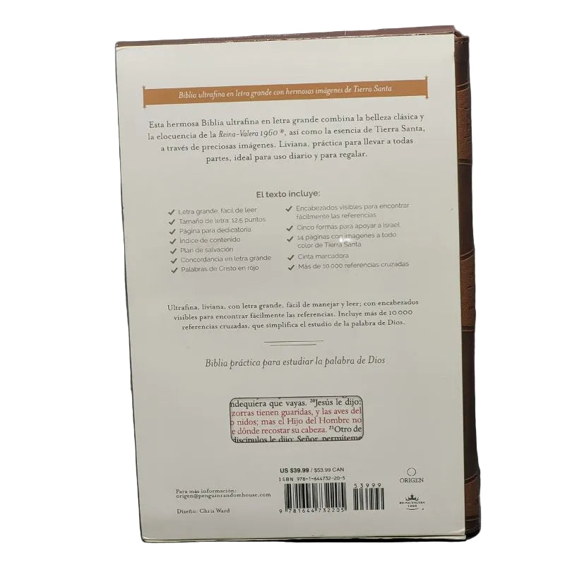 Biblia Reina-Valera 1960 Letra Grande, Cierre Magnético, Símil Piel Marrón