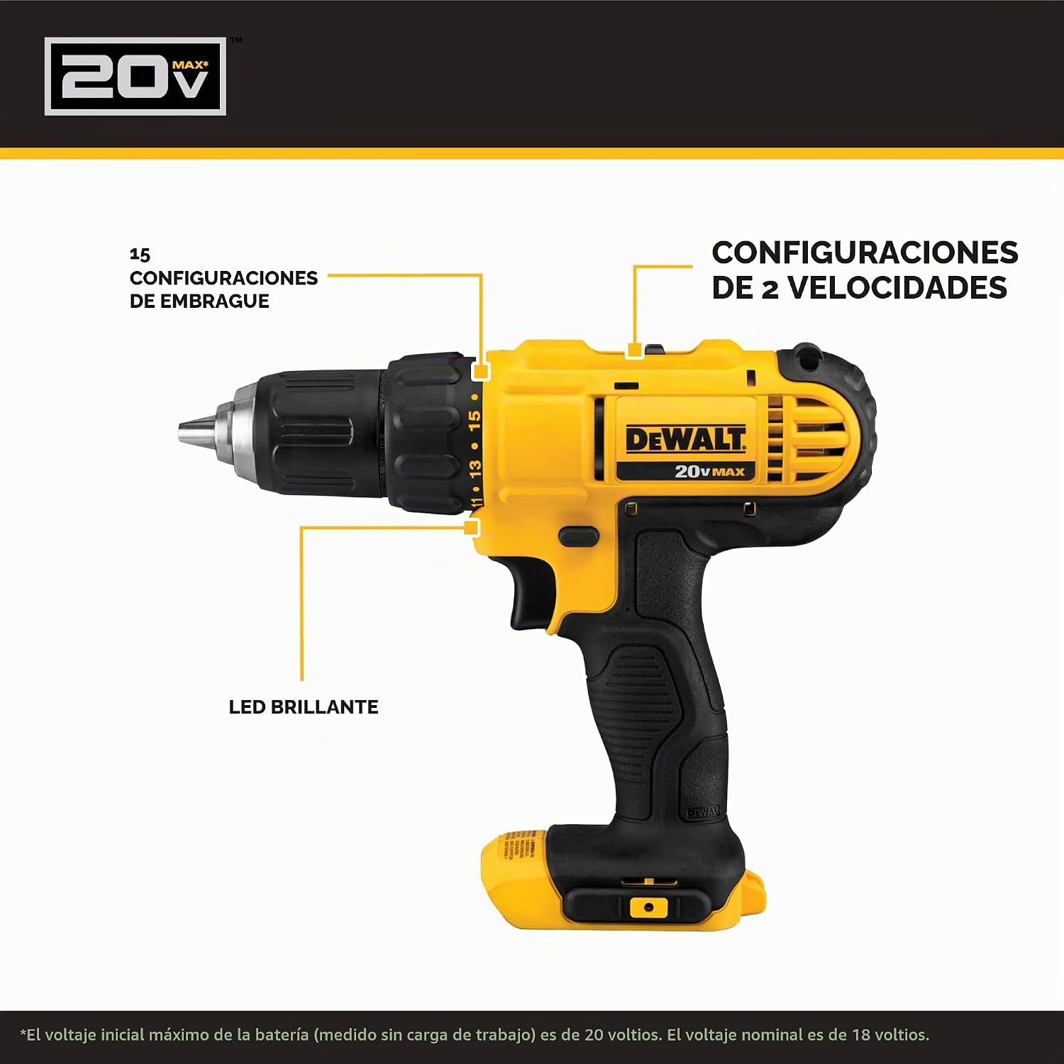Taladro Atornillador Dewalt DCD771C2 + 2 Baterías + Cargador + Bolso
