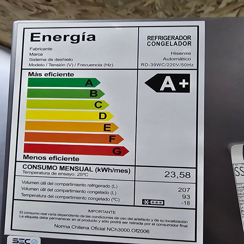 Refrigerador Hisense Rd-39wc Silver 300 Lts