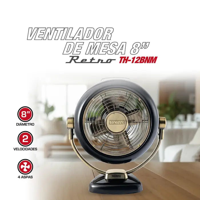 Ventilador de Mesa 8" Retro Thomas TH-12BNM