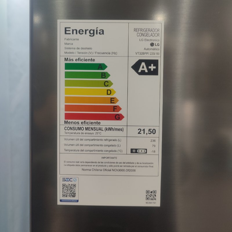 Refrigerador Congelador Lg Vt32bpp Sist Desh Automático Gris 315 litros