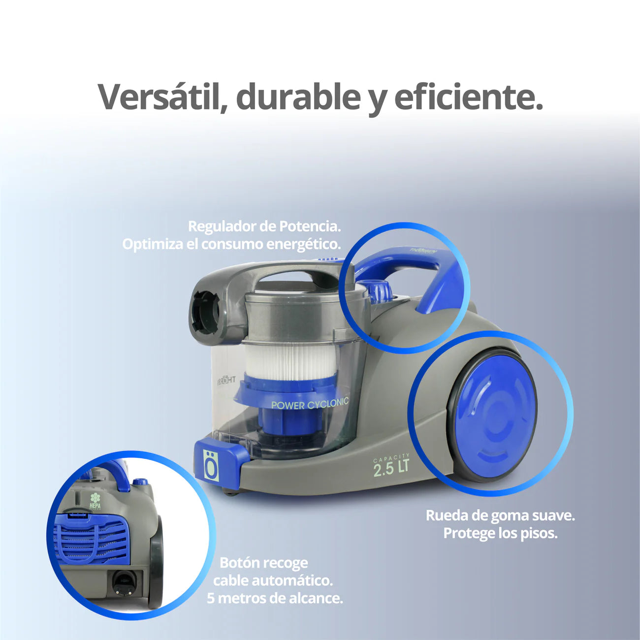 ASPIRADORA THORBEN THOR POWER CYCLONIC 2200W / 2.5 LTR
