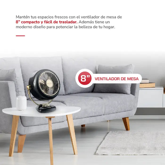 Ventilador de Mesa 8" Retro Thomas TH-12BNM