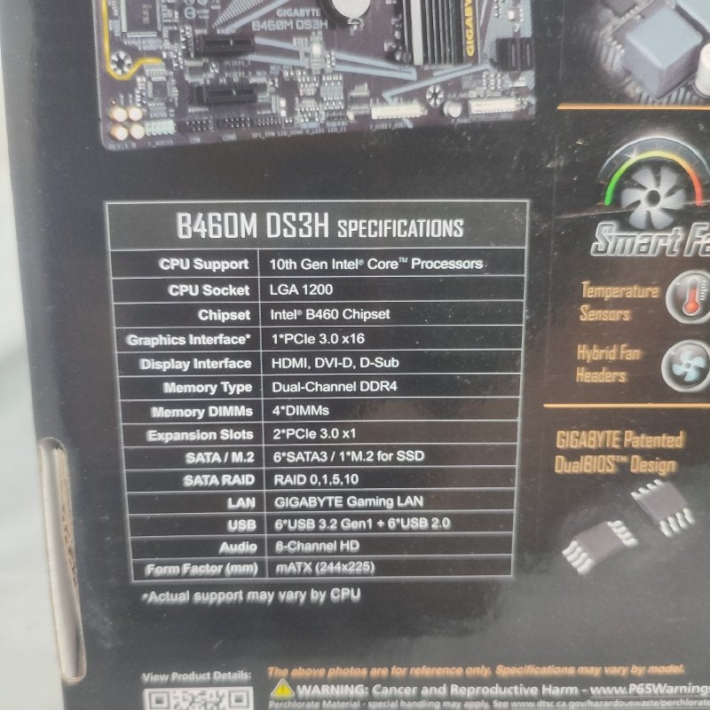 Placa Madre Gigabyte B460M DS3H Black