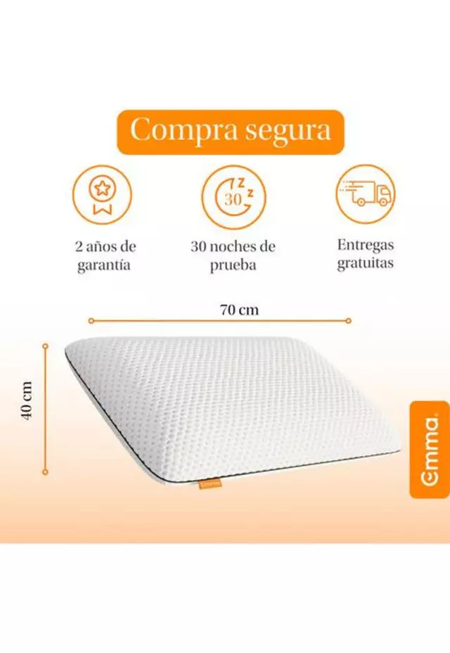 Almohada Emma 40 x 70 cm, Blanco