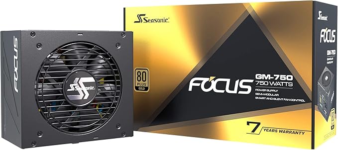 Fuente De Poder Semi Modular  80 Plus Gold Seasonic Focus Gm-850 Negro 850 W