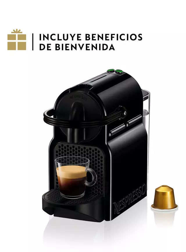 Cafetera Nespresso Inissia + 7 Cápsulas Negra